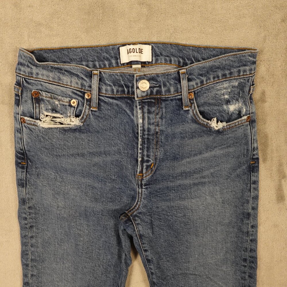 Agolde Jeans‎ Toni Slim High Rise Ankle Women's 28 distressed hems Stratosphere - Picture 2 of 12